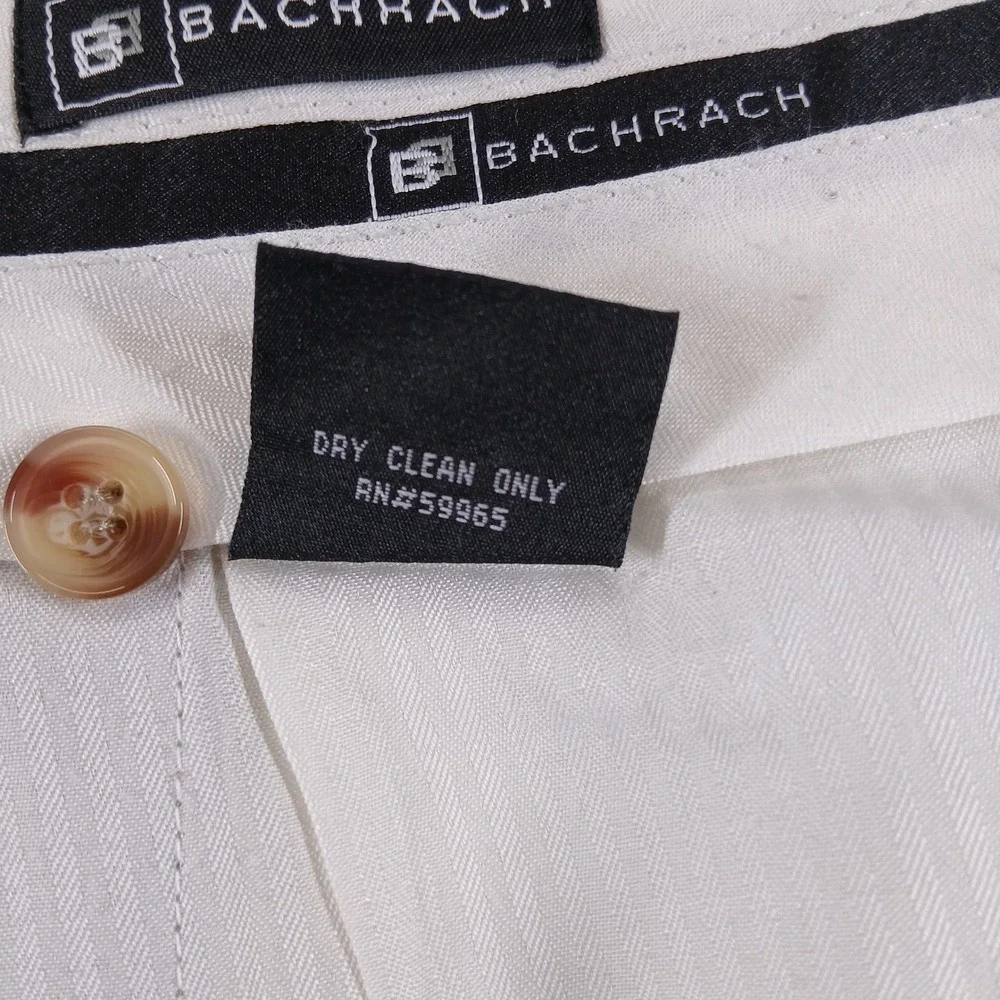 Bachrach‎ Pleated Wool Blend Dress Pants Cuffed Hem Tan Beig 42R